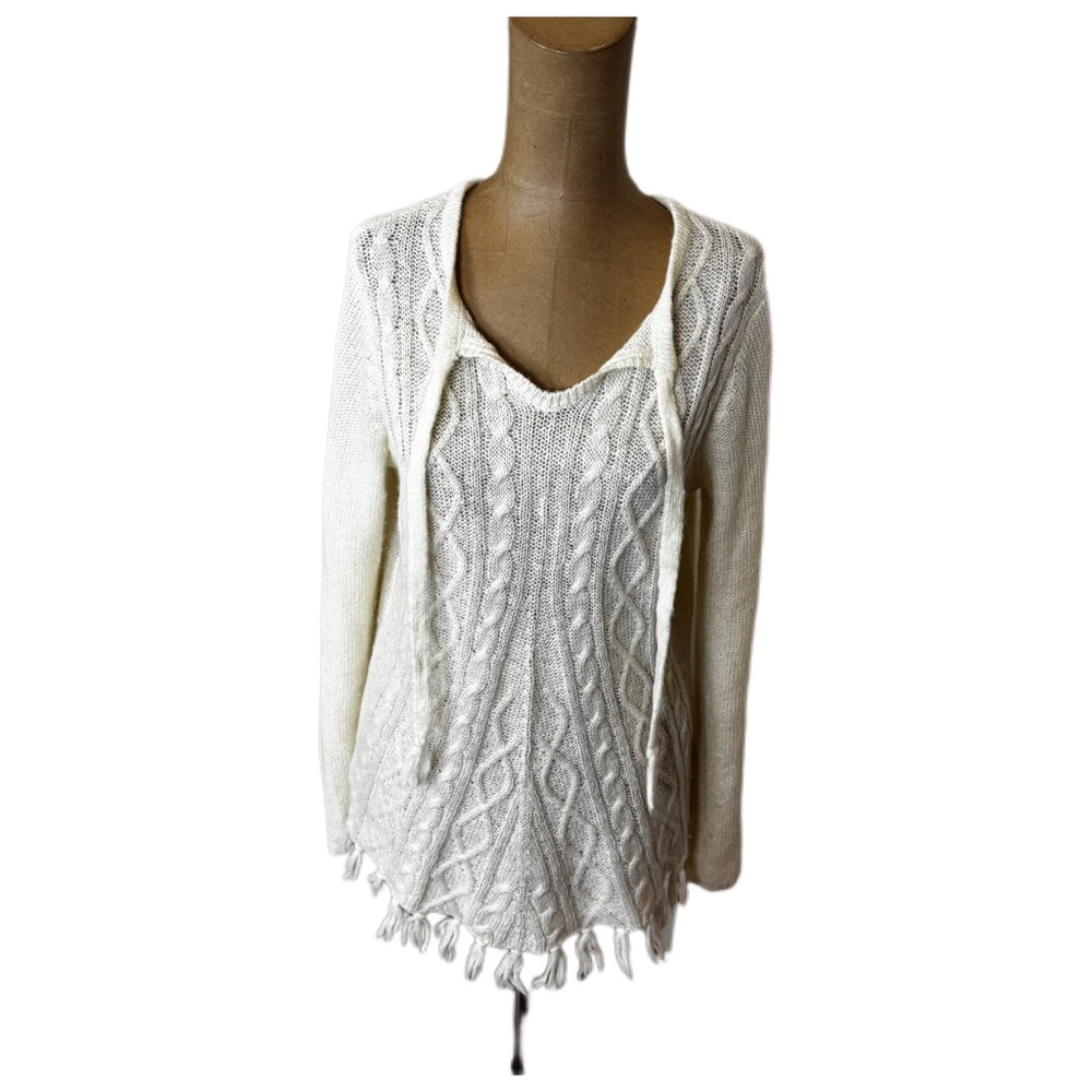 Prana Cream Wool Blend Knit Sweater Size Medium
